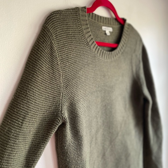 J. Crew Mercantile Olive Green Crew Neck Sweater Size S - Picture 2 of 5